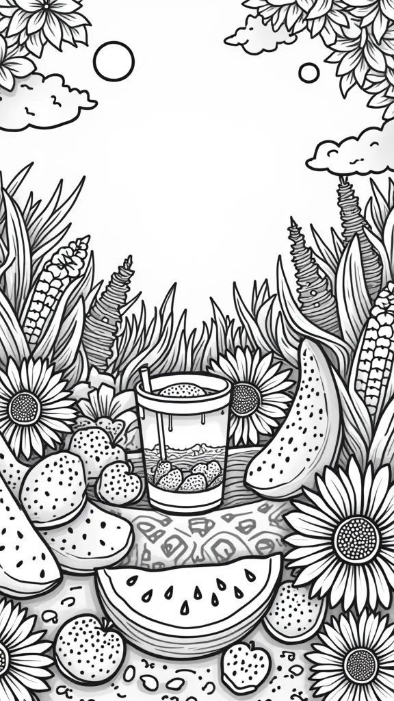 summer food coloring pages